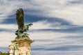 Bronze eagle statue with sky copyspace