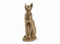 Bronze egypt cat statue isolated over white Royalty Free Stock Photo