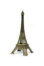 Bronze Eiffel Tower toy isolated on white background Royalty Free Stock Photo
