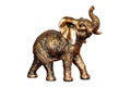 Bronze elephant figurine isolated on white background Royalty Free Stock Photo
