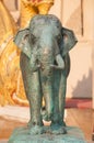 Bronze elephant sculpture at the entrance to Wat Chedi Luang, Chiang Mai, Thailand
