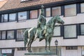 Bronze equestrian statue of Andras Hadik at Holy trinity square on Fisherman`s Bastion in Budapest Royalty Free Stock Photo