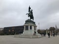 Bronze equestrian statue of Archduke Charles of Austsria on the Heldenplatz Heroes` Square in Vienna, Austria.