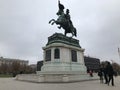 Bronze equestrian statue of Archduke Charles of Austsria on the Heldenplatz Heroes` Square in Vienna, Austria.