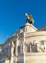 Bronze equestrian statue of the king of Italy