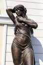 Bronze female sculpture in downtown Skopje