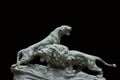 Bronze figure of lion and lioness Royalty Free Stock Photo