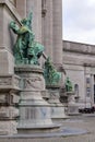 Bronze figures at the Triumphal Arch, Brussels, Belgium Royalty Free Stock Photo