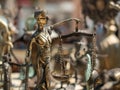 Bronze figurine of blind justice Royalty Free Stock Photo