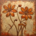 Bronze Flower Wall Art - 18 X 18 - Lilia Alvarado Style
