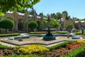 Bronze fountain \'Frogs\' against Narzan Gallery. Fountain was built in 1895.