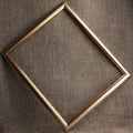 Bronze frame on grunge textile background