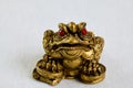 bronze frog figurine, frontal view