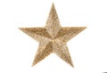 Bronze gold christmas star isolated on white background. Decoration for the xmas tree. The top for the Christmas tree Royalty Free Stock Photo