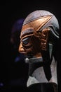 Bronze gold face mask statue in Sanxingdui Museum, Sichuan China Royalty Free Stock Photo