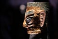 Bronze gold face mask statue in Sanxingdui Museum, Sichuan China Royalty Free Stock Photo