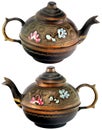 Bronze hand painted kettle