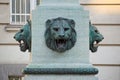 Bronze heads of lions, in Vienna, Austria