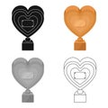 Bronze heart in the form of awards.The audience award for best film. Movie awards single icon in cartoon style vector