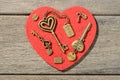 Bronze heart shape keys