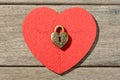 Bronze heart shape lock