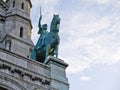 Bronze Horse outside Sacre Coeur, Paris. Royalty Free Stock Photo