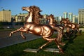 Bronze horse statue(s) in Astana Royalty Free Stock Photo