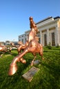 Bronze horse statue(s) in Astana Royalty Free Stock Photo