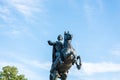 The Bronze Horseman, an equestrian statue of Peter the Great in the Senate Square in Saint Petersburg, Russia Royalty Free Stock Photo