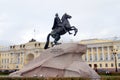 Bronze Horseman, Equestrian Statue of Peter I the Great, St. Petersburg, Russia Royalty Free Stock Photo