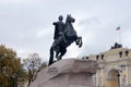 Bronze Horseman, Equestrian Statue of Peter I the Great, St. Petersburg, Russia Royalty Free Stock Photo