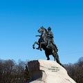 Bronze Horseman. Monument of Peter the Great. Royalty Free Stock Photo