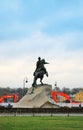 Bronze horseman monument in Saint-Petersburg, Russia. Royalty Free Stock Photo