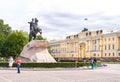 Bronze Horseman, monument to Emperor Peter I the Great on the Senate Square. Royalty Free Stock Photo