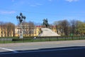 Beautiful scenic monument the Bronze horseman in Saint Petersburg, Russia Royalty Free Stock Photo