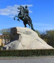 Bronze Horseman in Saint Petersburg, Russia. Equestrian statue to russian tsar Peter the Great Royalty Free Stock Photo