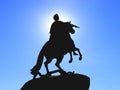 Bronze Horseman, sculpture, silhouette, monument to Peter The Great