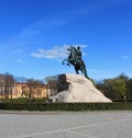 Bronze Horseman in Saint Petersburg, Russia. Equestrian statue to russian tsar Peter the Great Royalty Free Stock Photo