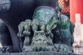 Bronze Imperial guardian lion in famous Forbidden City Beijing C