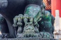 Bronze Imperial guardian lion in famous Forbidden City Beijing C