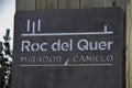 Bronze information plate from the Roc del Quer viewpoint in Canillo. Andorra