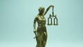 Bronze Lady Justice Statue Gold Judicial System Traditional Sculpture with Scales Quarter View Royalty Free Stock Photo