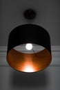 Bronze lamp in a room, elegant modern home decor lighting Royalty Free Stock Photo