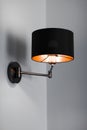 Bronze lamp in a room, elegant modern home decor lighting Royalty Free Stock Photo