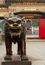 Bronze lion in Dazhao Temple, Hohhot, Inner Mongolia Royalty Free Stock Photo