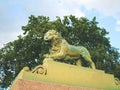 The bronze lion at Dvortsovaya pier Royalty Free Stock Photo