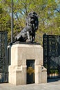 Bronze lion at the gates of Chapultepec Park in Mexico City