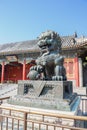 Bronze lion guarding the Summer Palace