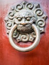 Bronze lion head door knocker Royalty Free Stock Photo