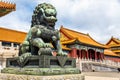 Bronze lion near the Hall of Supreme Harmony - Beijing Forbidden City Royalty Free Stock Photo